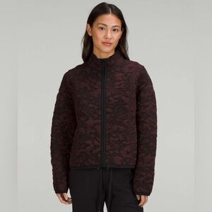 Lululemon New Size 2 Jacquard Multi-Texture Sweater Jacket
Red Merlot / Black